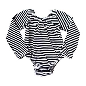 Bailey’s Blossoms Striped Black and White Leotard